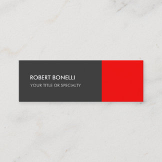 Carte De Visite Mini Spécial Gris Rouge Unique Élégant Standard