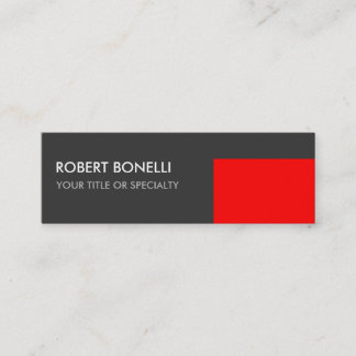 Carte De Visite Mini Spécial Unique Gris Rouge Élégant
