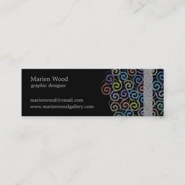 Carte De Visite Mini Spirales de couleur élégantes (Devant)