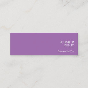 Carte De Visite Mini Style Violet Moderne Professionnel Chic Simple