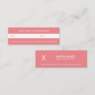 Carte De Visite Mini Styliste de cheveux mobiles Ciseaux Rendez-vous au
