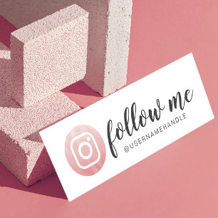 Carte De Visite Mini Suivez-moi Social Media Instagram Blush Pink