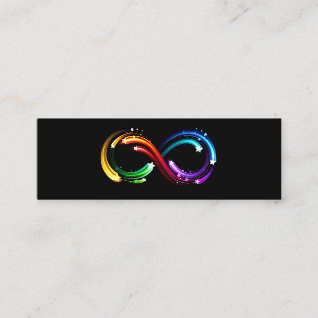 Carte De Visite Mini Symbole de l'infini de comètes arc-en-ciel (Devant)