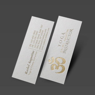 Carte De Visite Mini Symbole OM en or et blanc intégré instructeur de Y