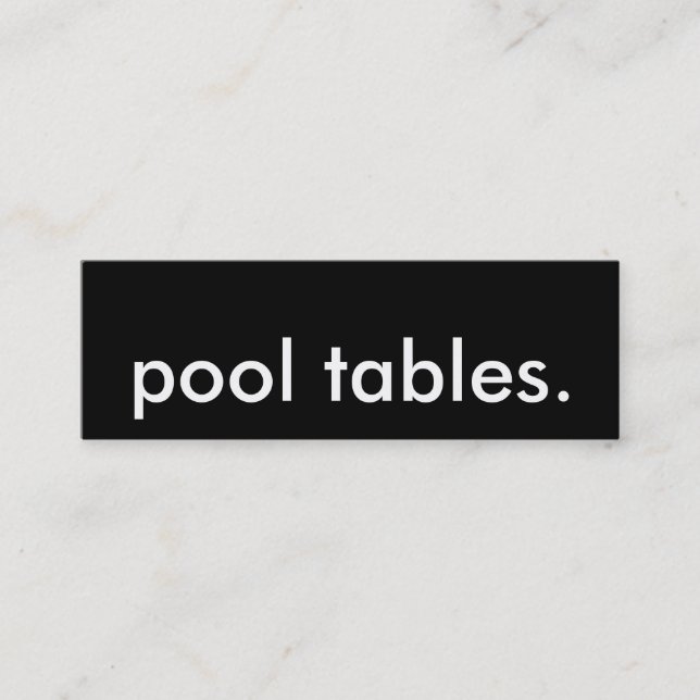 Carte De Visite Mini tables de piscine (Devant)