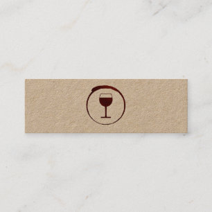 Carte De Visite Mini Tache de vin rouge élégante avec verre à vin