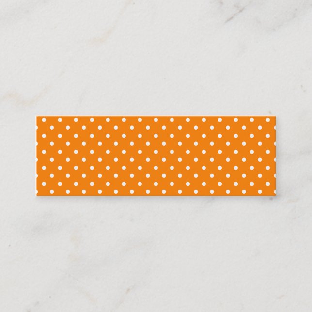 Carte De Visite Mini Taches à pois orange et blanc (Devant)