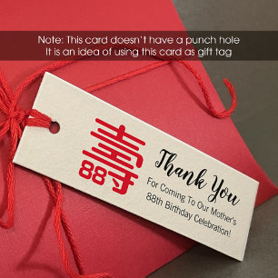 Carte De Visite Mini Tag d'anniversaire chinois "Longévité" (1x3 pouce)