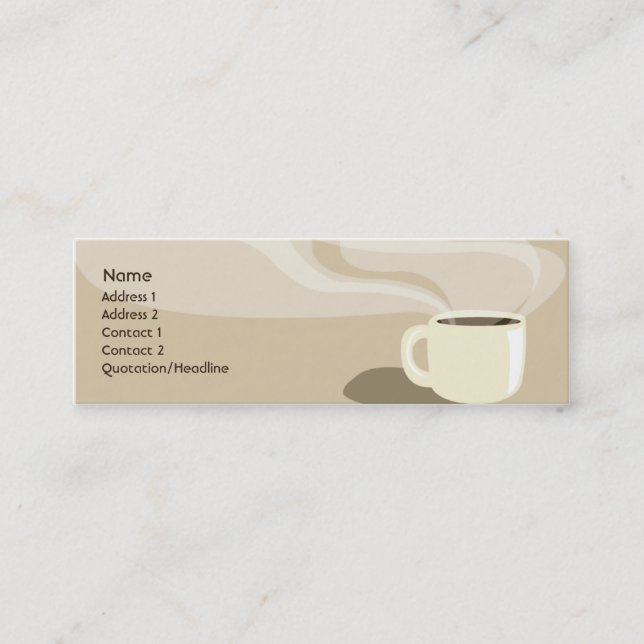 Carte De Visite Mini Tasse de café Brown - maigre (Devant)