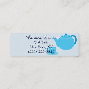 Carte De Visite Mini Teapot bleu classique