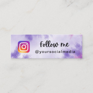 Carte De Visite Mini Teinture à tarte violette Suivez Instagram Social 