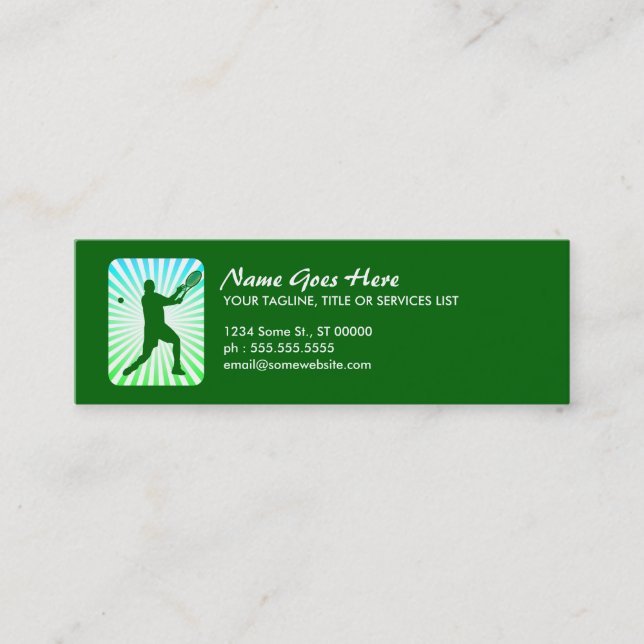 Carte De Visite Mini tennis : raies rétro : (Devant)