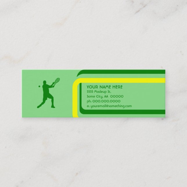 Carte De Visite Mini tennis : style rétro : (Devant)