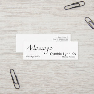 Carte De Visite Mini Texte de massage
