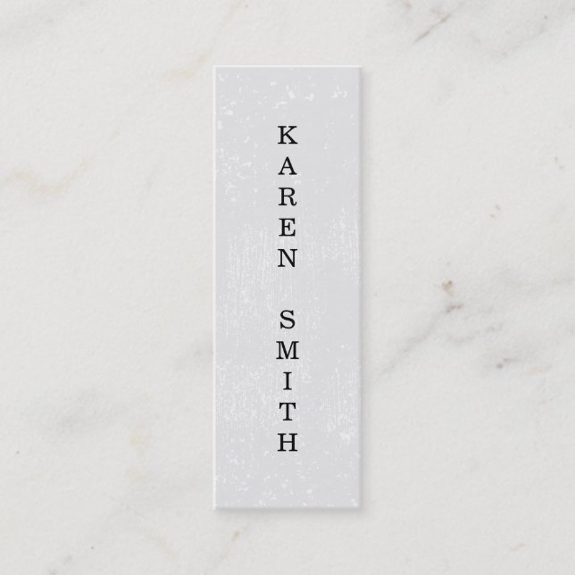 Carte De Visite Mini Texte vertical Style moderne Grunge (Devant)