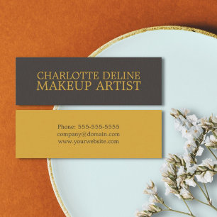 Carte De Visite Mini Texture Cool simple Gris Artiste maquillage d'or