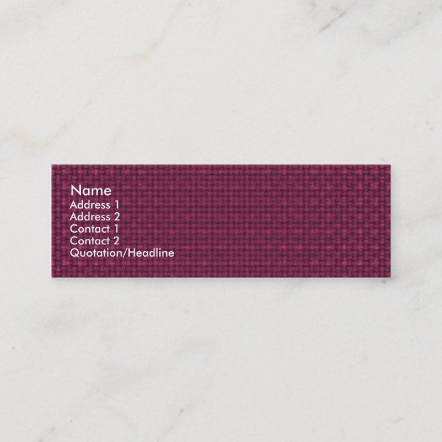 Carte De Visite Mini Texture de tissu de Crimson foncé (Devant)