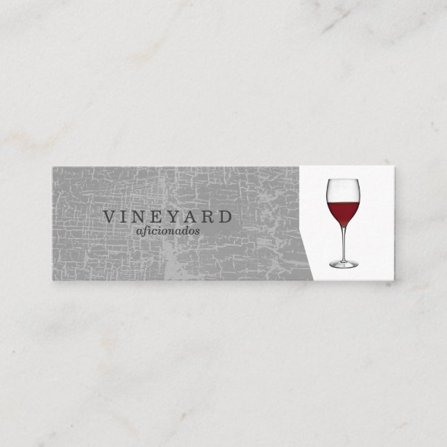 Carte De Visite Mini Texture Gris avec verre à vin (Devant)