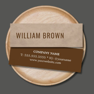 Carte De Visite Mini Texture minimal cool beige marron gras consultant