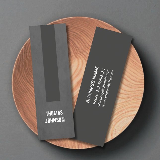 Carte De Visite Mini Texture moderne et élégante Grey Stripe Consultant (Créateur téléchargé)