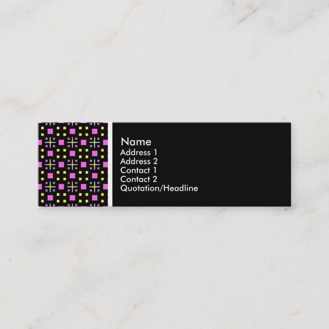 Carte De Visite Mini Texture Ton - Motif Terrazzo 011 - Noir (Devant)