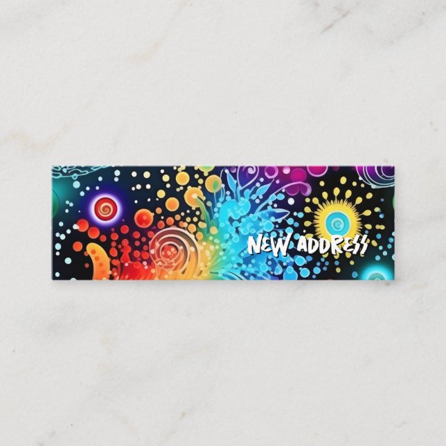 Carte De Visite Mini Tie teinture couleur splaster nouvelle adresse (Devant)