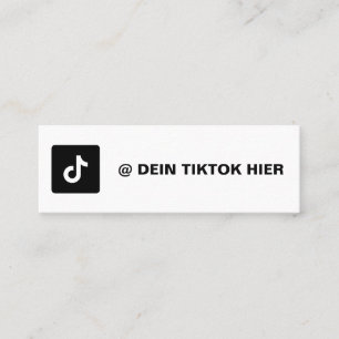 Carte De Visite Mini Tiktok Visitenkarte Gestalten Schwarz Weiß