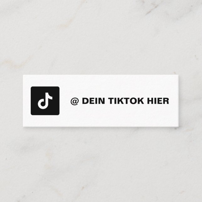 Carte De Visite Mini Tiktok Visitenkarte Gestalten Schwarz Weiß (Devant)