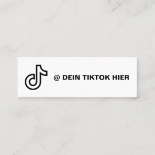Carte De Visite Mini Tiktok Visitenkarte Selbst Gestalten Schwarz Weiß