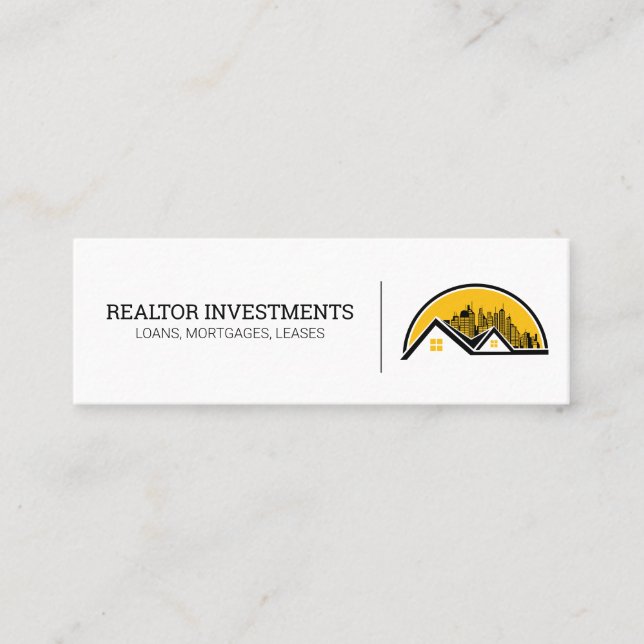 Carte De Visite Mini Toit et paysage urbain (Devant)