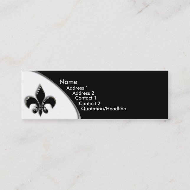 Carte De Visite Mini Ton de KRW Black Fleur De Lis deux (Devant)
