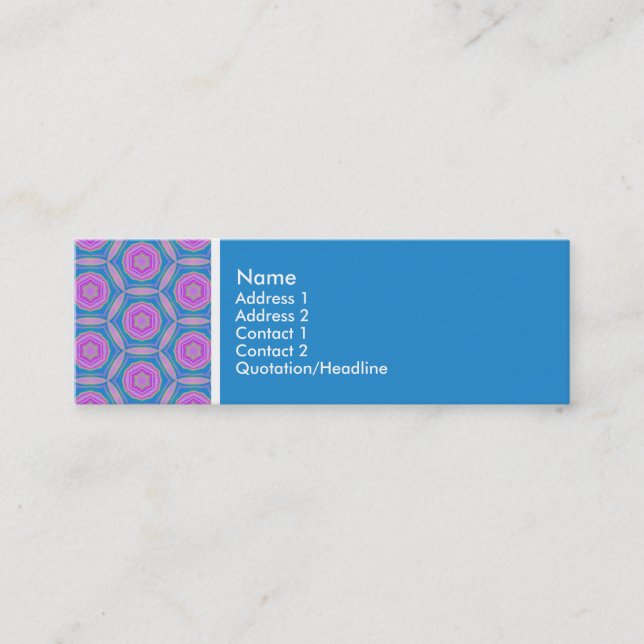 Carte De Visite Mini Ton textuel - Terrazzo Motif - Bleu (Devant)