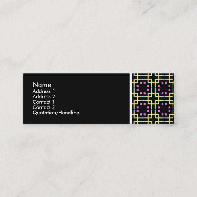 Carte De Visite Mini Ton texture - Terrazzo Motif 012 - Noir (Devant)