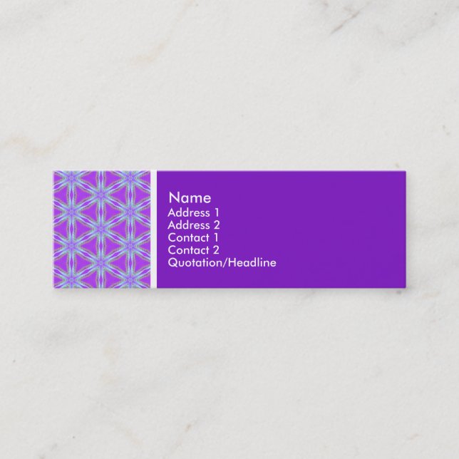 Carte De Visite Mini Ton texture - Terrazzo Motif 02 - Violet (Devant)