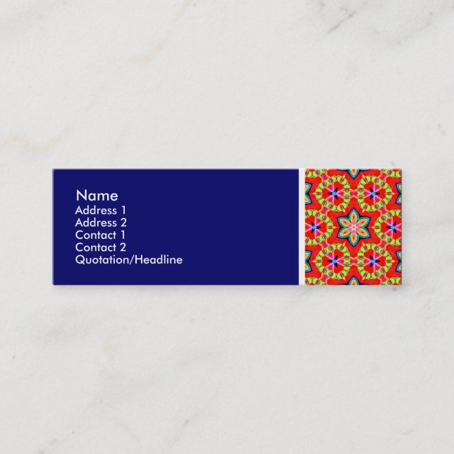 Carte De Visite Mini Ton texture - Terrazzo Motif 03 - Bleu foncé (Devant)