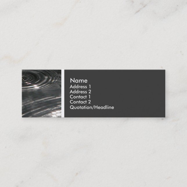 Carte De Visite Mini Tonalité texturale (Pluie sur un étang) (Devant)