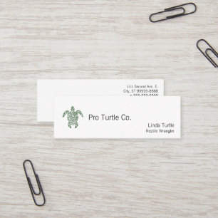 Carte De Visite Mini Tortue tribale de style d'impression typographique