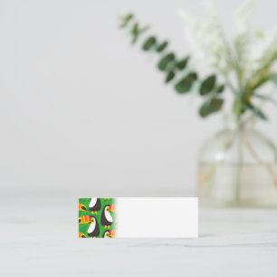 Carte De Visite Mini Toucan Oiseau Bec Feuilles Vertes Animaux Tropicau
