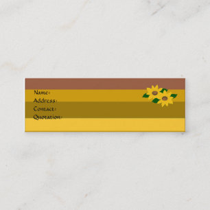 Carte De Visite Mini Tournesols et bandes dorées
