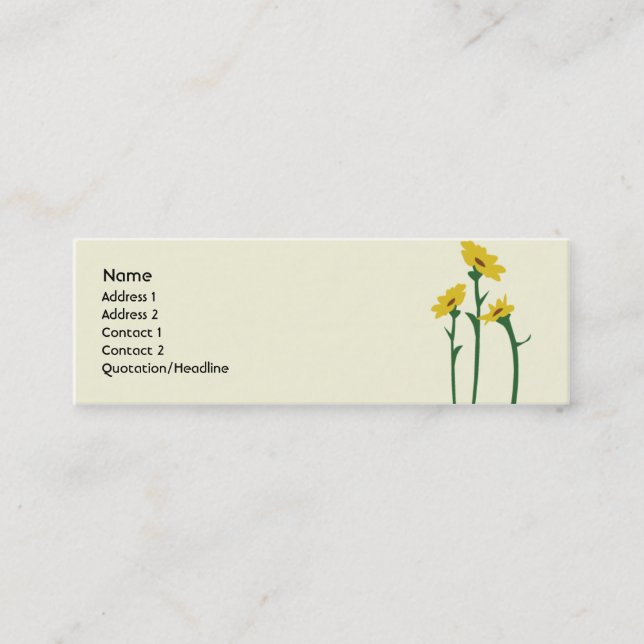 Carte De Visite Mini Tournesols - maigres (Devant)