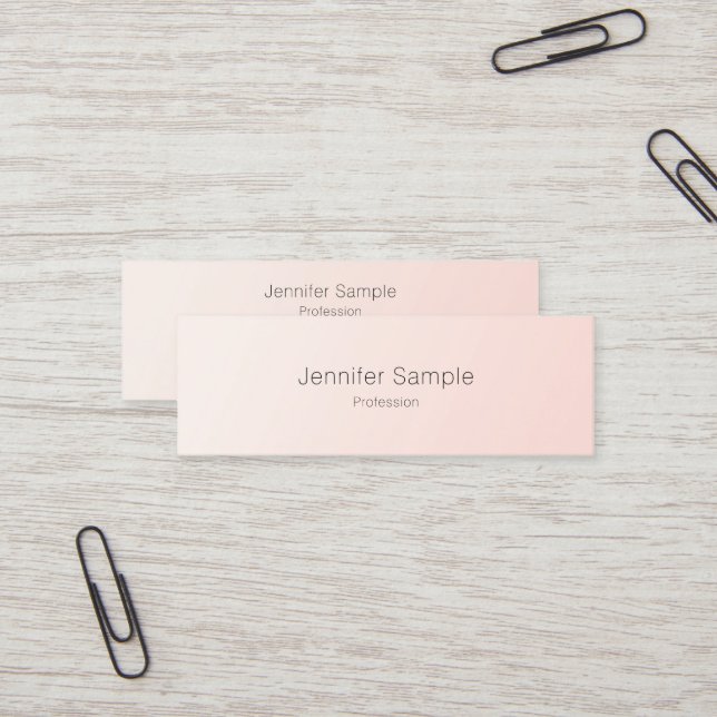 Carte De Visite Mini Trendy Simple Design Elegant Blush Pink Template (Devant/Arrière en situation)