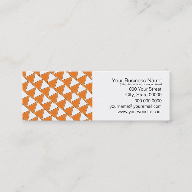 Carte De Visite Mini Triangles inclinés en orange et blanc (Devant)