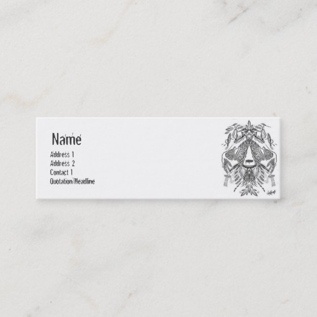 Carte De Visite Mini Tribal - maigre (Devant)