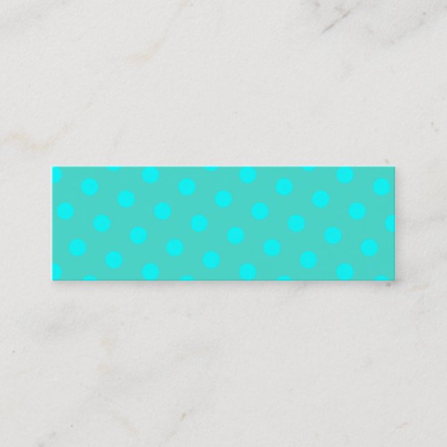 Carte De Visite Mini Turquoise et points Aqua (Devant)