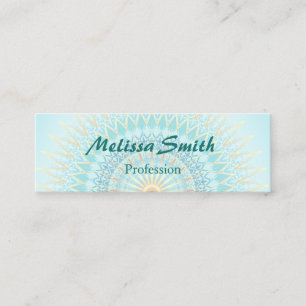 Carte De Visite Mini Turquoise Gold Boho Mandala