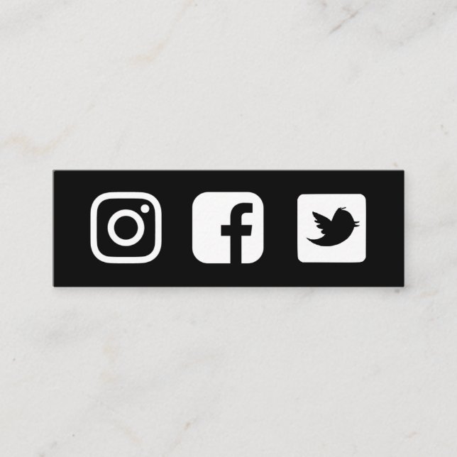 Carte De Visite Mini Twitter sur Facebook en noir et blanc (Devant)