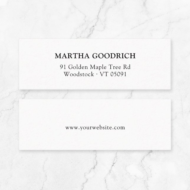 Carte De Visite Mini Typographie simple classique élégante 12 (Timeless Quiet Luxury Mini Business Card - Classic Elegant Typography Small Business Stationary.)
