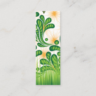 Carte De Visite Mini Un motif artistique vert et or représentant un arb