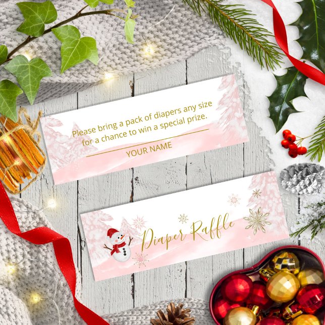 Carte De Visite Mini Un petit Baby shower rose flocon (Créateur téléchargé)