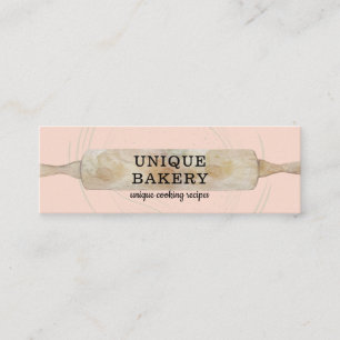 Carte De Visite Mini Unique Rolling Pin Bakery Élégant Professionnel